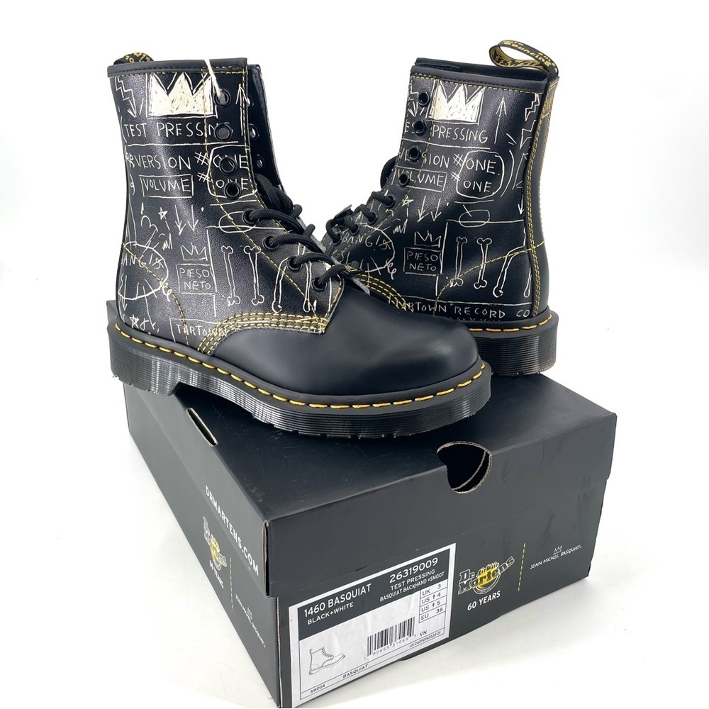 Dr. Martens 1460 BASQUIAT LEATHER LACE UP BOOTS Black NEW LIMITED EDITION